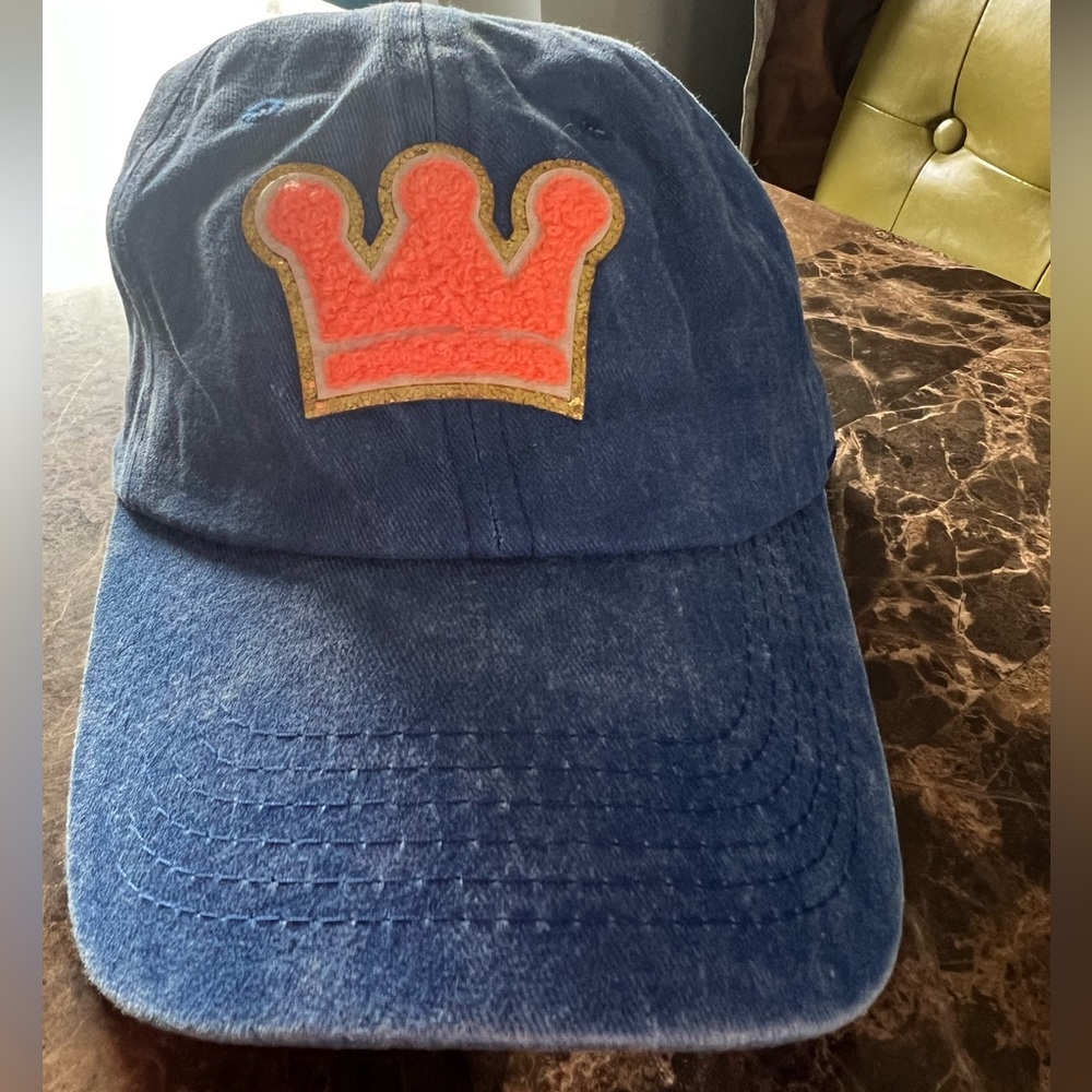 Blue ball cap with coral crown patch, new!